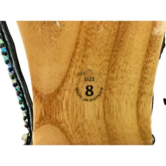 Beach Feet Womens Black Casual Cuban Heel Slip On Flip Flop Sandal Size‎ US 8 - Picture 11 of 11